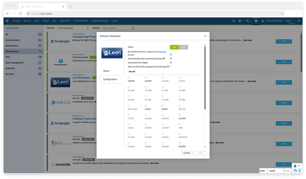 Flight Schedule Software - Manage schedule