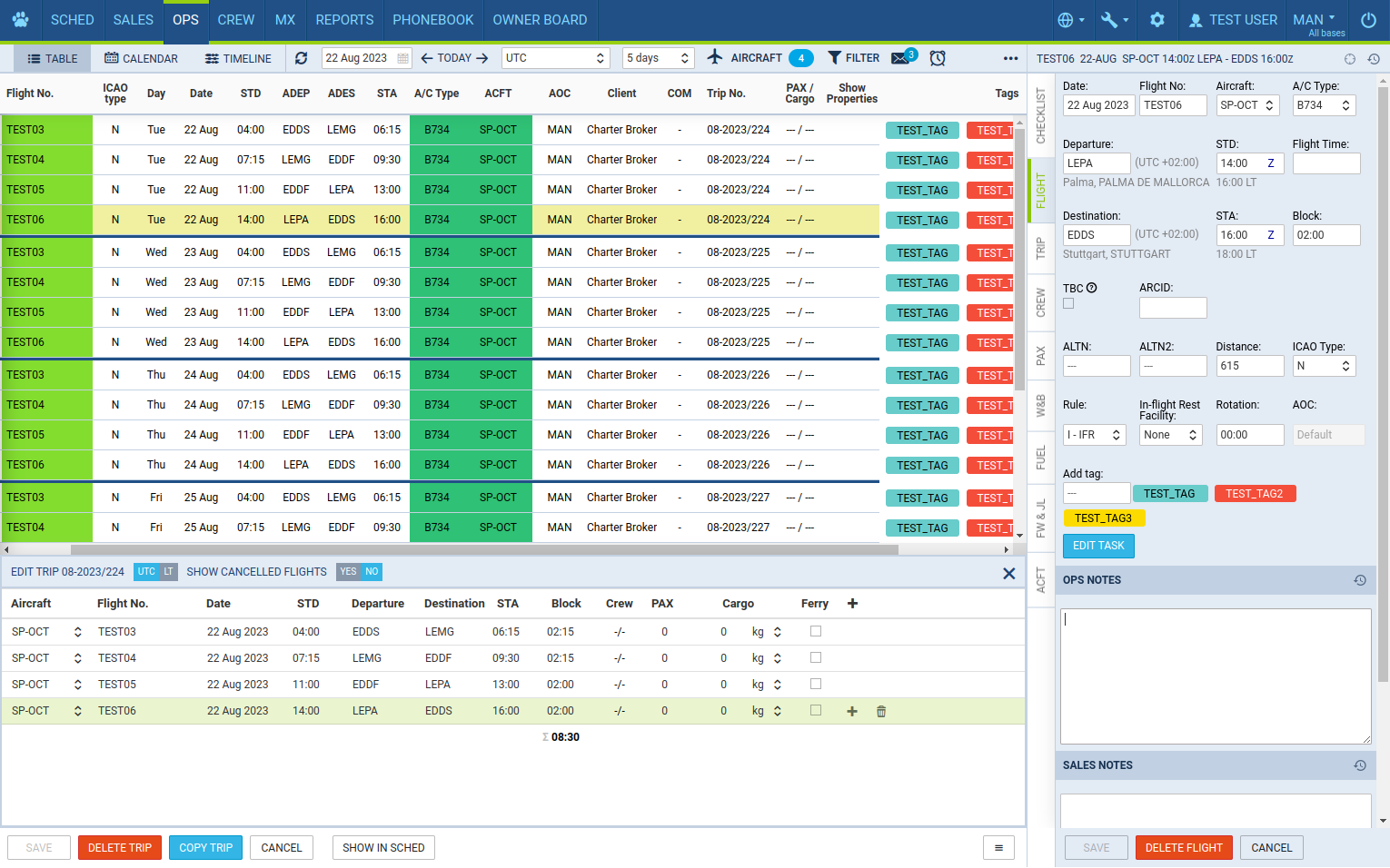 View of Schedule already published in OPS module