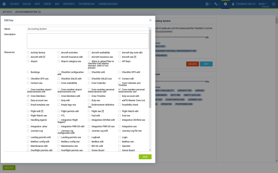 Add API key Admin panel