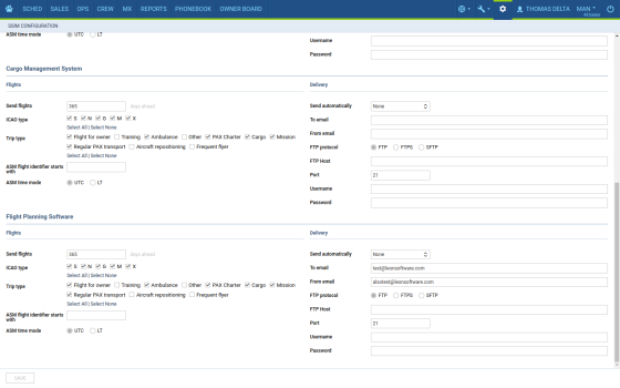 SSIM messages configuration config Admin panel