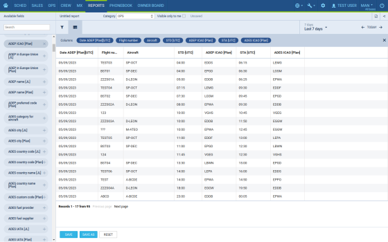 Decide what columns should get displayed in the report