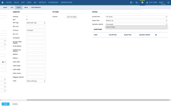 Select default method of quoting from either Price based or Costs & margin