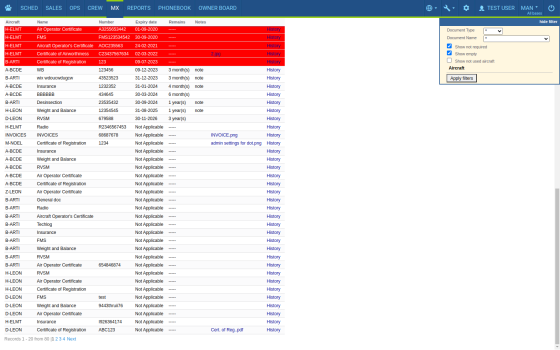 Show all documents assigned to the whole fleet