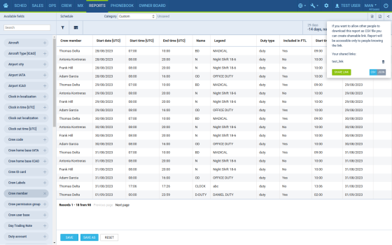 Use share link to export data from Leon to various BI systems