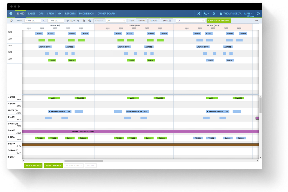 Manage schedule